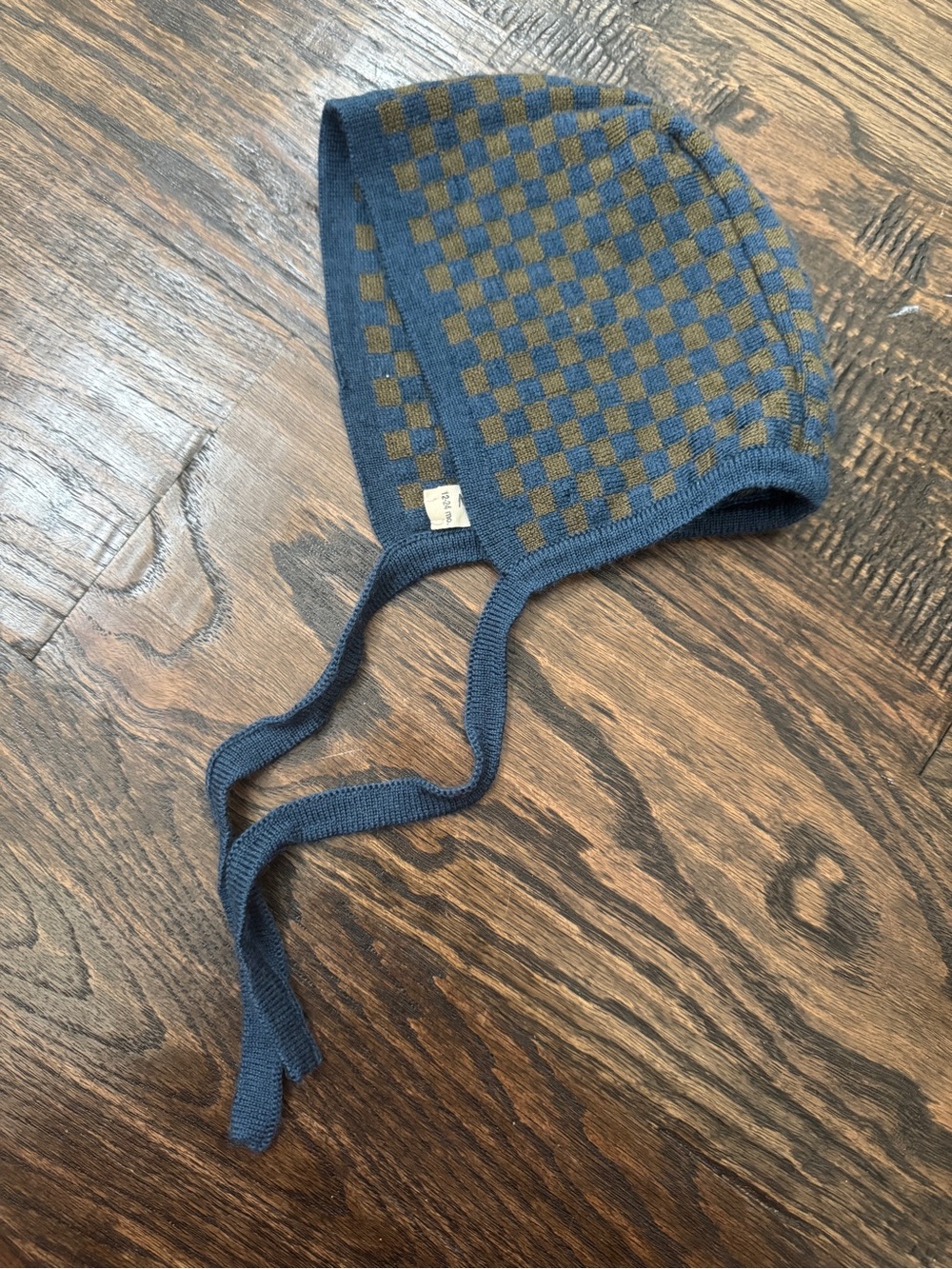 Misha And Puff Blue & Olive Checkered Earflap Knit Hat